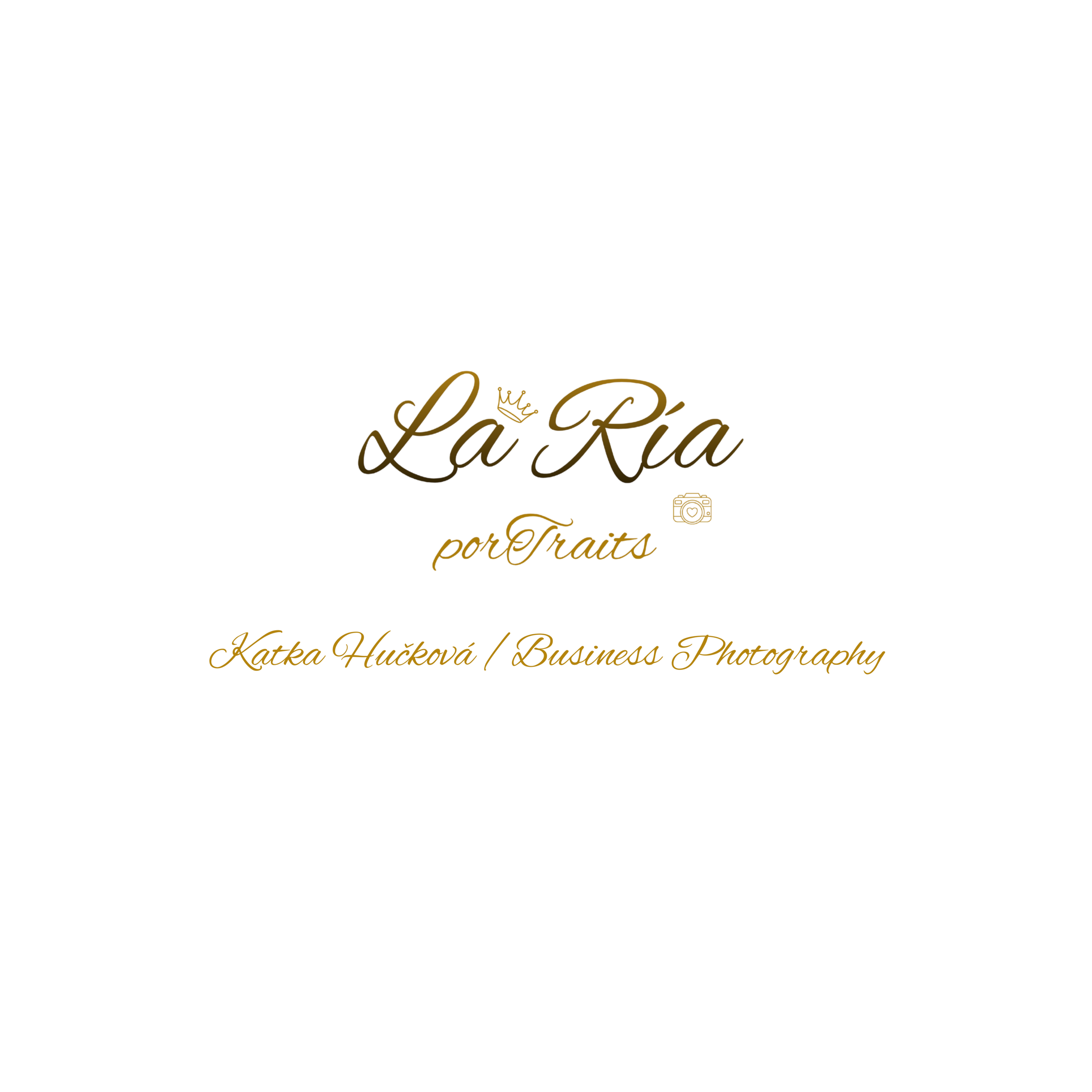 La Ría Portraits — logo s korunkou a fotoaparátem